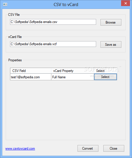 vcard to csv converter page